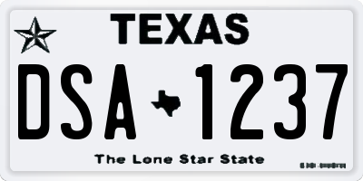 TX license plate DSA1237