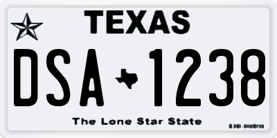 TX license plate DSA1238