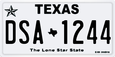 TX license plate DSA1244