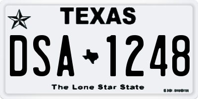 TX license plate DSA1248