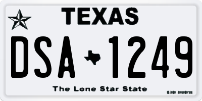 TX license plate DSA1249