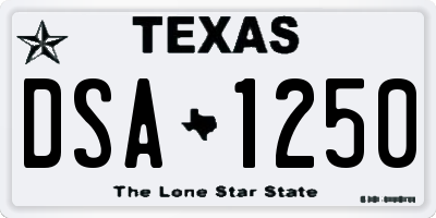 TX license plate DSA1250