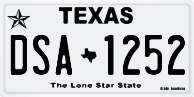 TX license plate DSA1252