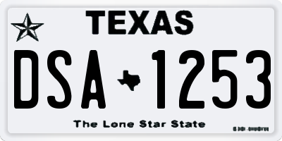 TX license plate DSA1253