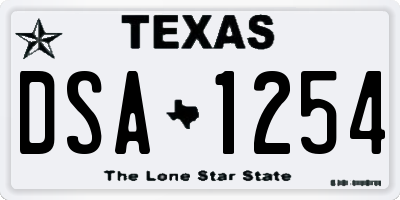 TX license plate DSA1254