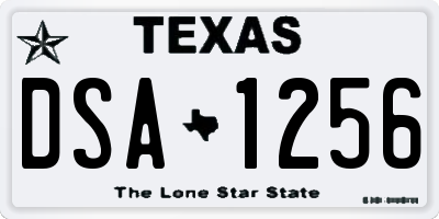 TX license plate DSA1256