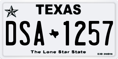 TX license plate DSA1257