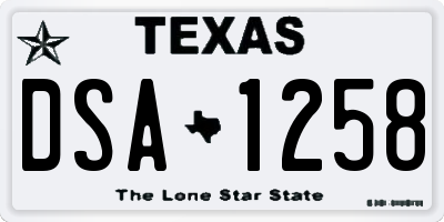 TX license plate DSA1258