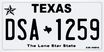 TX license plate DSA1259
