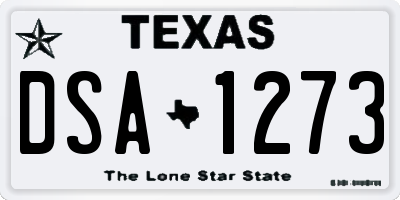 TX license plate DSA1273