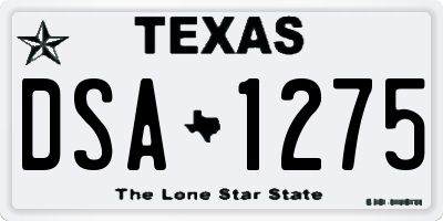 TX license plate DSA1275