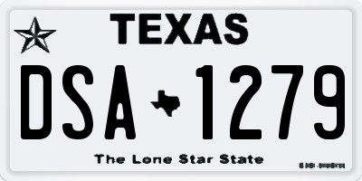 TX license plate DSA1279