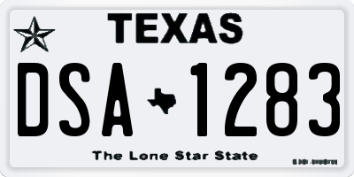 TX license plate DSA1283