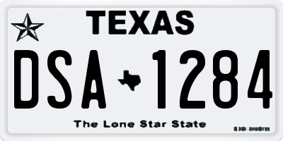 TX license plate DSA1284