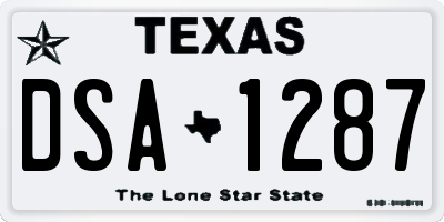 TX license plate DSA1287