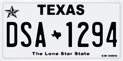 TX license plate DSA1294