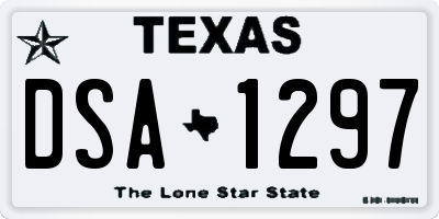 TX license plate DSA1297