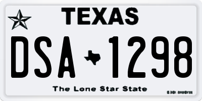TX license plate DSA1298