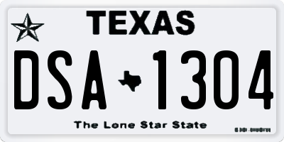 TX license plate DSA1304