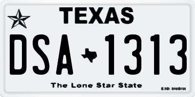 TX license plate DSA1313