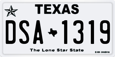 TX license plate DSA1319