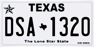 TX license plate DSA1320