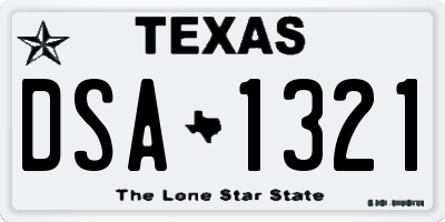 TX license plate DSA1321