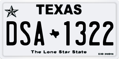 TX license plate DSA1322