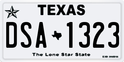 TX license plate DSA1323