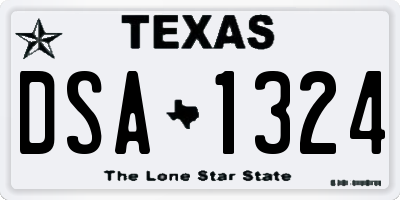 TX license plate DSA1324