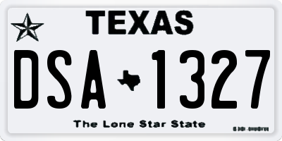 TX license plate DSA1327