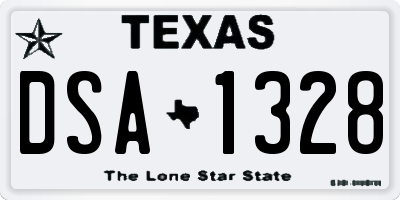 TX license plate DSA1328