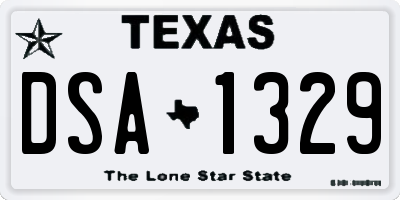 TX license plate DSA1329