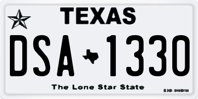 TX license plate DSA1330