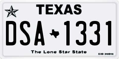 TX license plate DSA1331