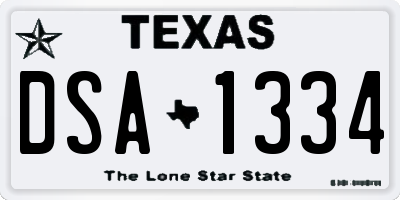 TX license plate DSA1334
