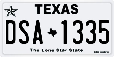 TX license plate DSA1335