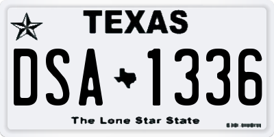 TX license plate DSA1336
