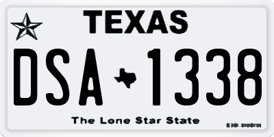 TX license plate DSA1338