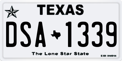 TX license plate DSA1339