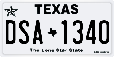 TX license plate DSA1340