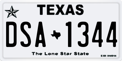 TX license plate DSA1344