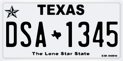 TX license plate DSA1345
