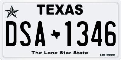 TX license plate DSA1346