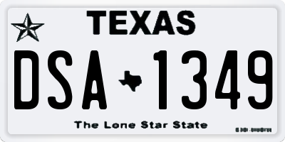 TX license plate DSA1349