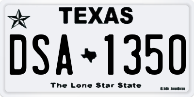 TX license plate DSA1350