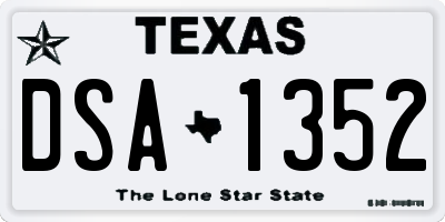 TX license plate DSA1352