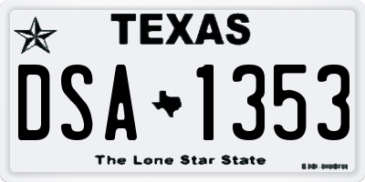 TX license plate DSA1353