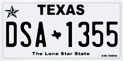 TX license plate DSA1355