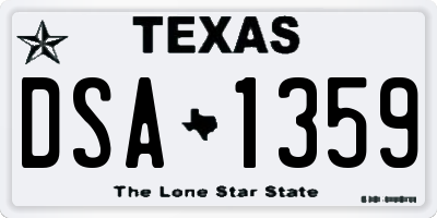 TX license plate DSA1359
